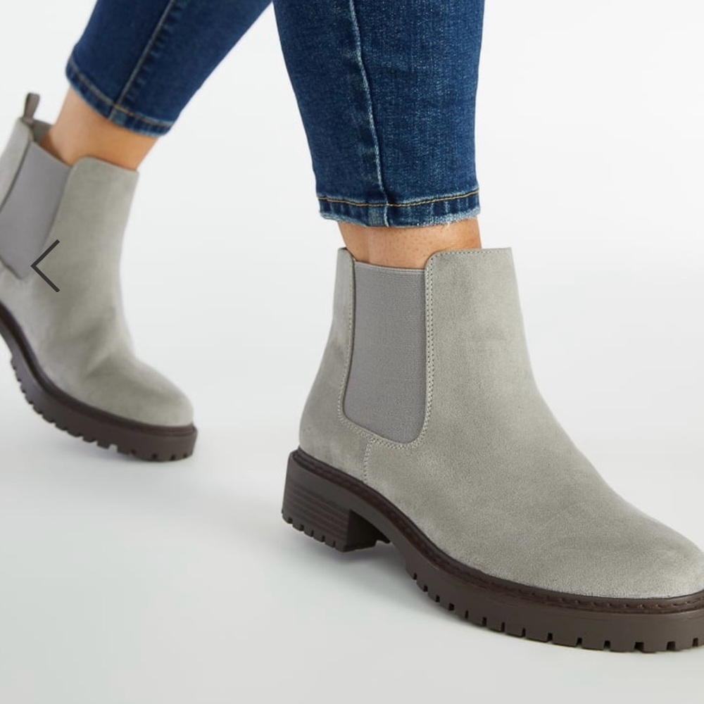 Gray Suede Chelsea Boots